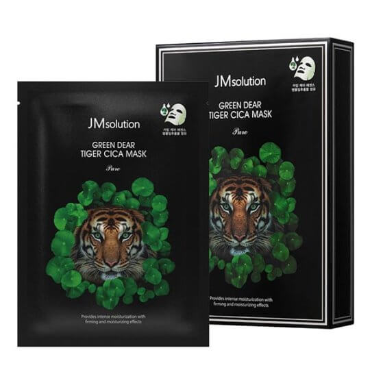Регенерирующая маска для лица с центеллой JMsolution Green Dear Tiger Cica Mask